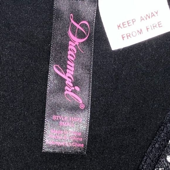 Soft Black Jersey Racerback Bodysuit, lace trim - Picture 5 of 9